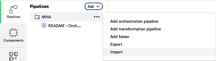 Image ofImport pipelines from a zip file