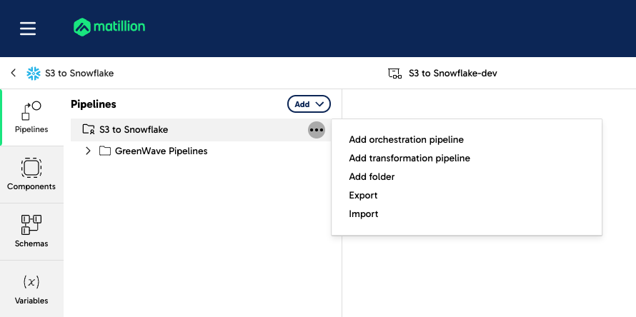 Image ofImport pipelines into the root of the project