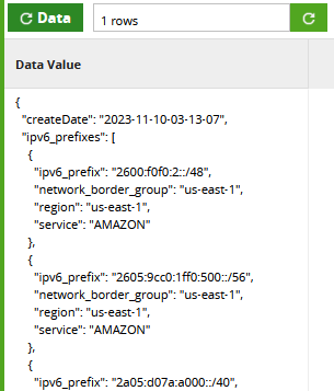 API Extract AWS IP Address Ranges