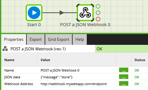 POST a JSON Webhook